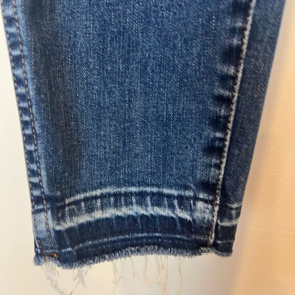 Madewell "10” High Rise Skinny" Womens Jeans Exposed Button Fly Raw Hem Size 28 - Picture 6 of 13